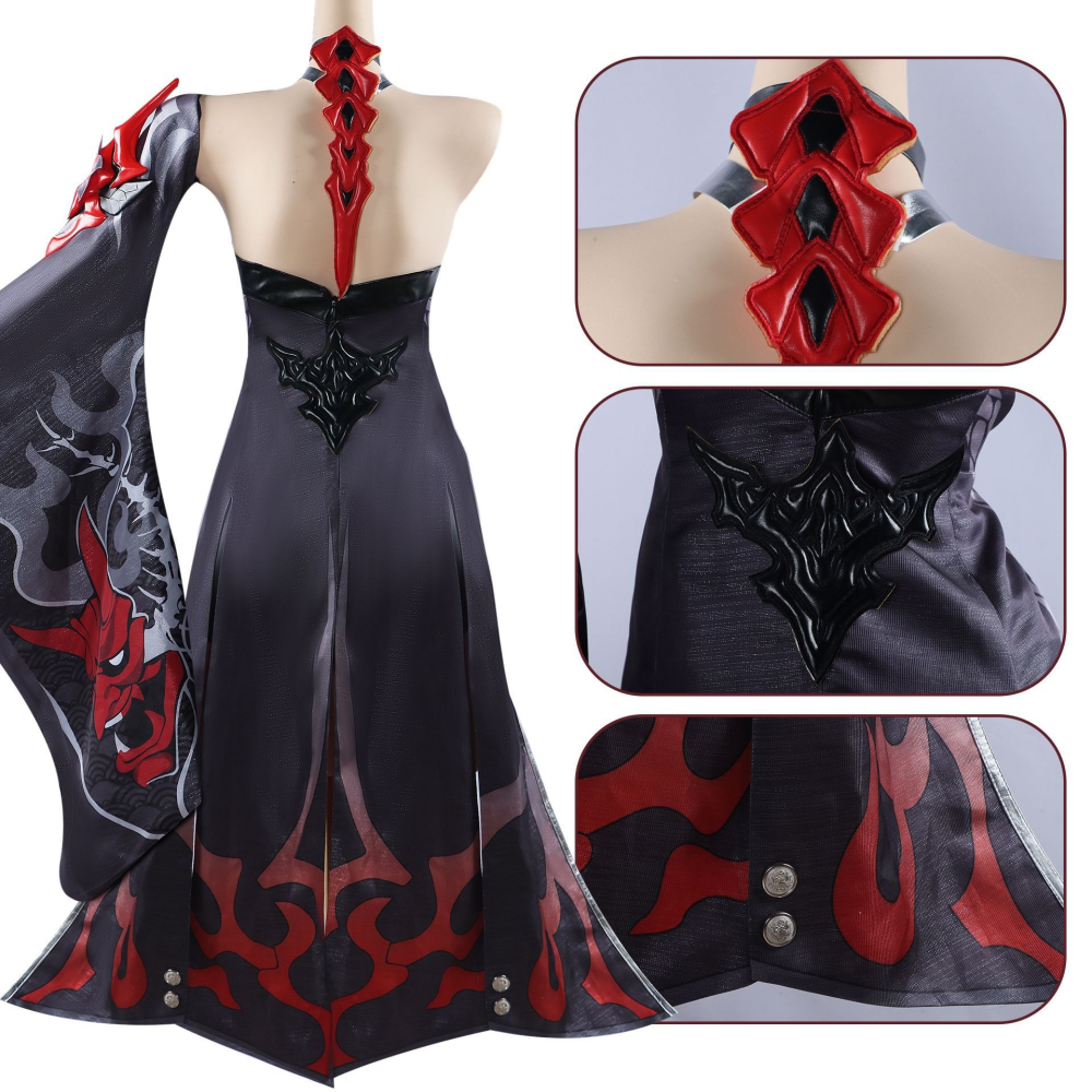 【魔都動漫】黃泉cos服崩壞星穹鐵道紅黃泉cosplay巡海遊俠黃泉cos服-細節圖3