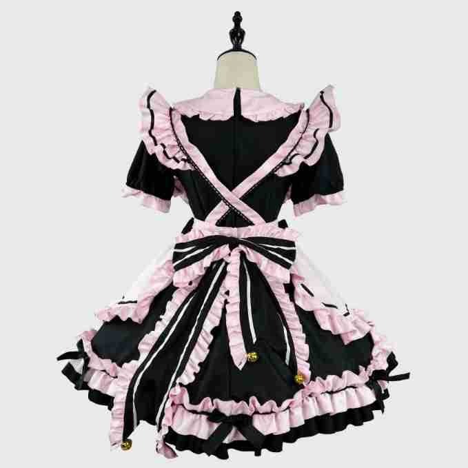 【魔都動漫】日繫Lolita黑粉女仆裝cos甜美少女可愛貓咪蝴蝶結軟妹套裝8262-細節圖3