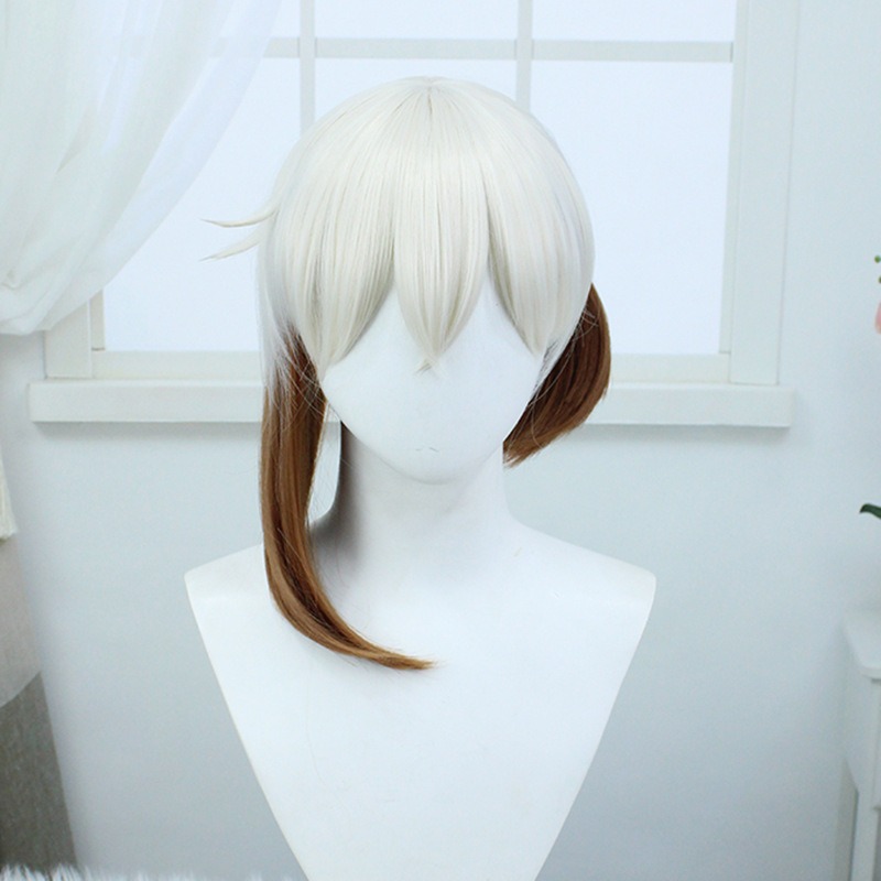 【魔都動漫】重返未來1999 兔毛手袋cos假髪 漸變拼色造型cosplay假髪-細節圖5