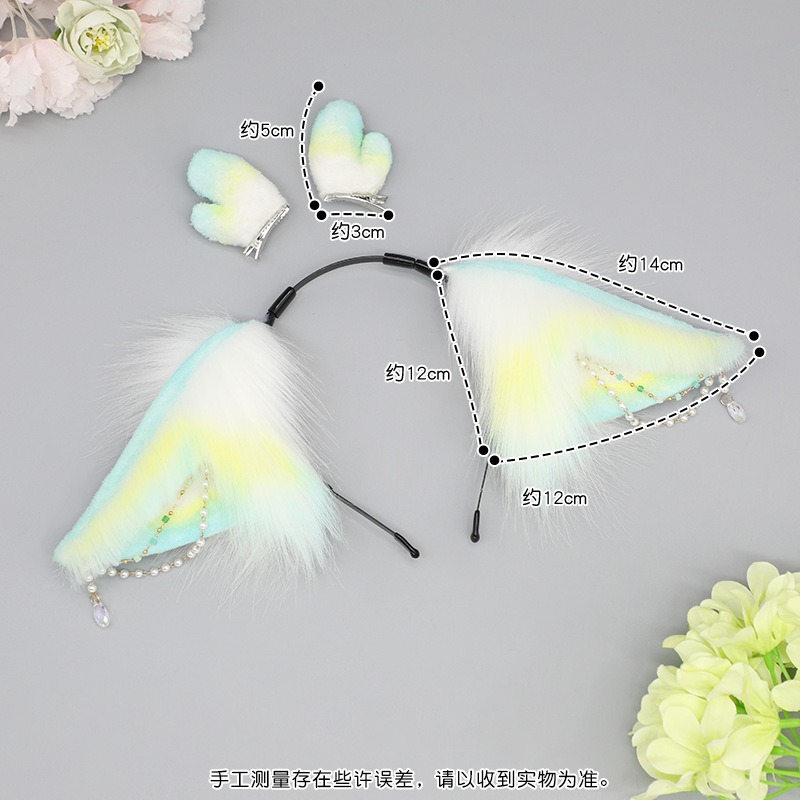 【魔都動漫】手作小青龍耳朵髮飾毛絨仿真獸耳髮箍龍角髮夾cosplay漫展髮箍-細節圖6