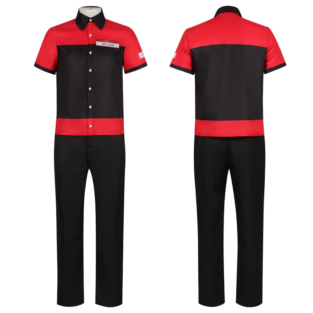 【魔都動漫】曼尼漢堡店店員cos服BryanTyler員工服布萊恩泰勒全套cosplay服裝-細節圖7