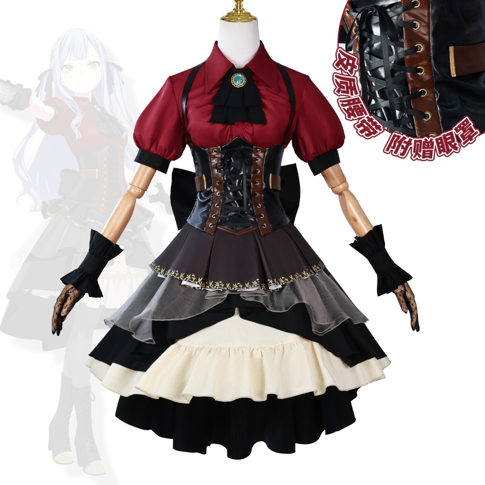 【魔都動漫】豐川祥子cos服Ave Mujica豐川祥子舞臺裝若葉睦cosplay服裝 假髮-細節圖7