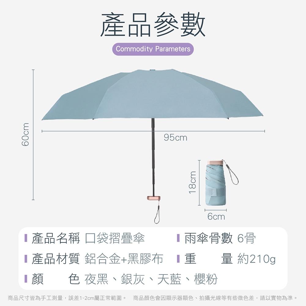 【輕量迷你 口袋折疊傘】折疊傘 摺疊傘 遮陽傘 陽傘 口袋傘 防曬傘 晴雨傘 黑膠傘 雨傘 抗UV 防紫外線-細節圖9