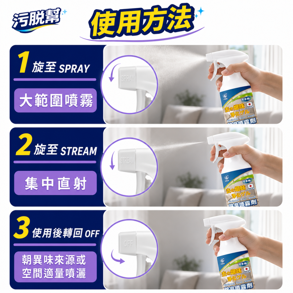 污脫幫【煙味除味劑】 日本原料 薰衣草 除臭噴霧劑 除菸神器 空氣淨化 淨菸 除臭味 去菸味 去煙味 空氣芳香 除煙味-細節圖5