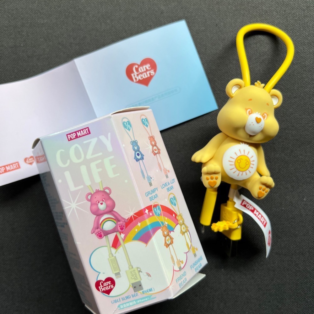 【POP MART泡泡瑪特】Care bears充電線 彩虹小熊iPhone充電線（lightning款）-細節圖3