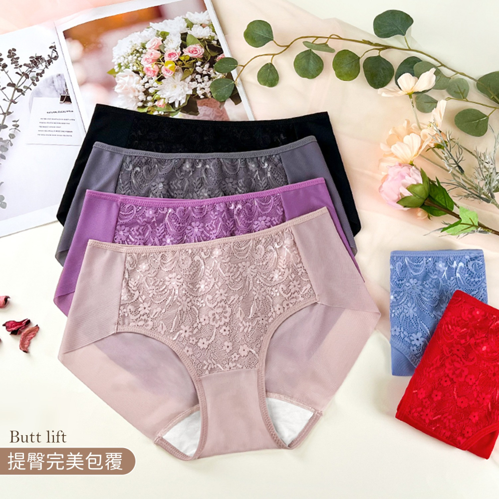 滿額折100❣️現貨快速出 超好穿抗菌【M～2XL】唯美蕾絲 中低腰無痕蕾絲內褲 蠶絲褲底 抗菌內褲 女內褲 女生內褲-細節圖3