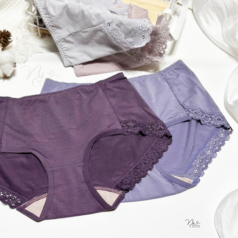 滿額折100❣️台灣製 現貨快速出【M～2XL】 莫代爾天絲 蠶絲蛋白 中腰內褲 蕾絲內褲 抗菌內褲 女內褲 女生內褲-細節圖7