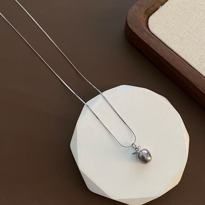 新開幕🔥現貨✨平平安安立體小蘋果鈦鋼項鍊｜316L醫療鋼｜抗敏防褪色｜可洗澡鎖骨鍊｜不鏽鋼項鍊-規格圖9