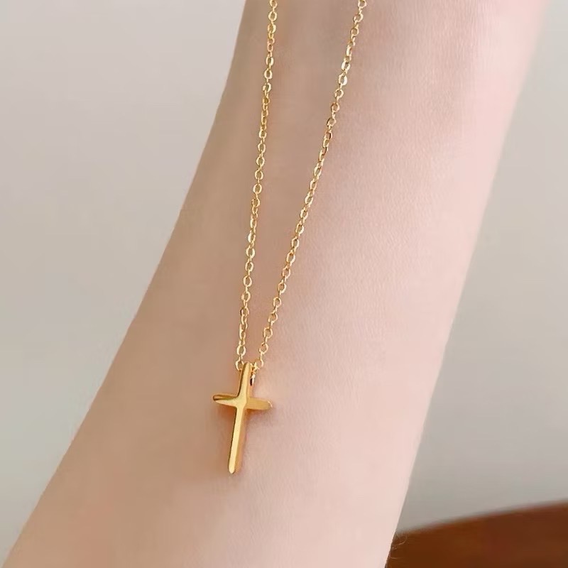 新開幕🔥現貨✨ 韓系簡約醫療鋼十字架項鍊｜鈦鋼鎖骨鍊｜受洗禮物｜抗敏可洗澡｜基督教飾品｜基本款-細節圖5