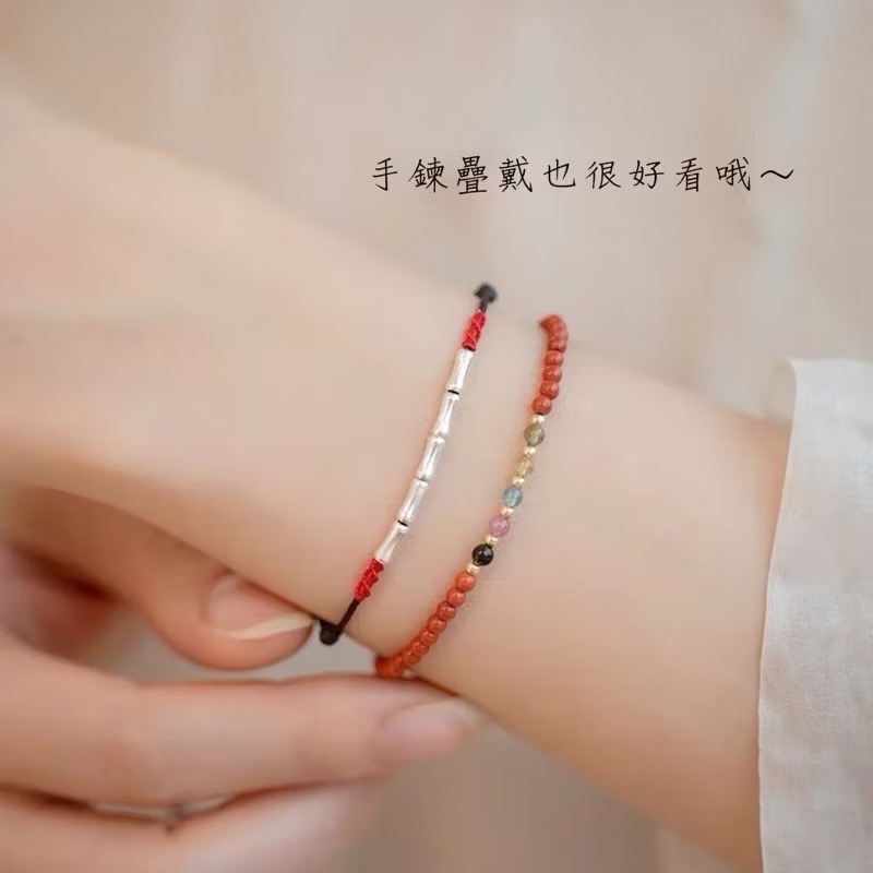 新開幕🔥現貨✨S925純銀竹節編織紅繩開運手鍊｜轉運 考運 健康 招財手鍊｜幸運手鍊｜開運手鍊｜財運必備-細節圖2