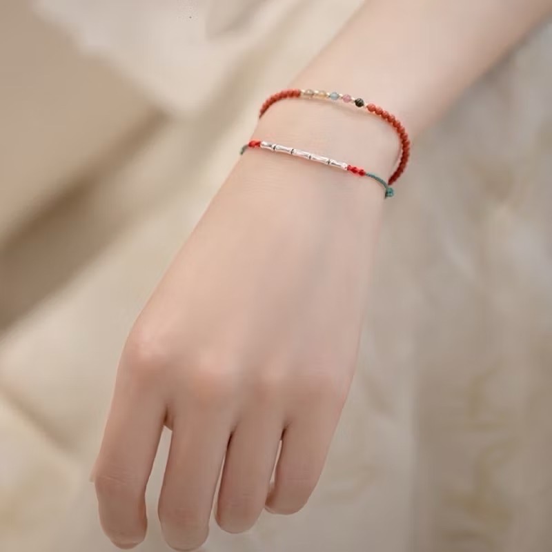 新開幕🔥現貨✨S925純銀竹節編織紅繩開運手鍊｜轉運 考運 健康 招財手鍊｜幸運手鍊｜開運手鍊｜財運必備-細節圖4