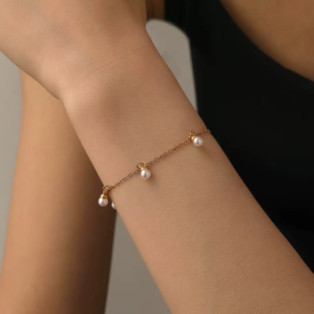 新開幕🔥現貨✨韓國歐膩迷你珍珠流蘇項鍊｜高品質316L醫療鋼｜鎖骨鍊｜鈦鋼項鍊｜不掉色抗敏｜可戴洗澡｜百搭-細節圖6