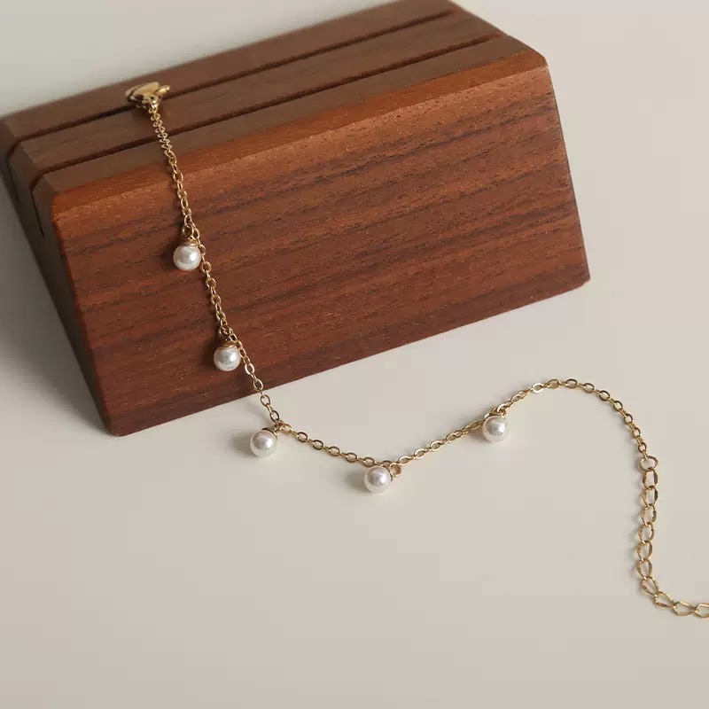 新開幕🔥現貨✨韓國歐膩迷你珍珠流蘇項鍊｜高品質316L醫療鋼｜鎖骨鍊｜鈦鋼項鍊｜不掉色抗敏｜可戴洗澡｜百搭-細節圖7