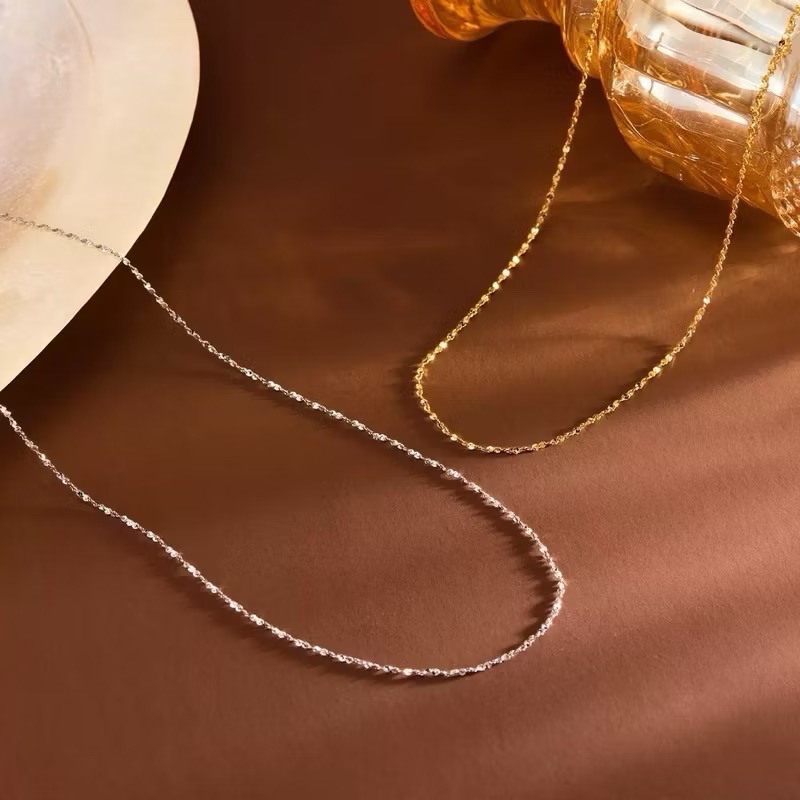 新開幕🔥現貨✨韓系超細閃耀滿天星醫療鋼項鍊｜醫療鋼手鍊｜成套飾品｜鈦鋼手鍊｜防過敏不掉色｜可戴洗澡｜疊戴｜素鍊-細節圖8