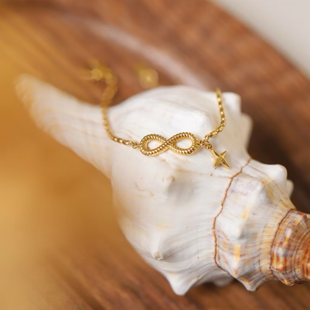 新開幕🔥現貨✨韓系高質感無限幸運手鍊｜星星手鍊｜八字手鍊｜發財手鍊｜316L醫療鋼｜抗敏不褪色｜可洗澡手鍊｜米粒手鍊-細節圖2