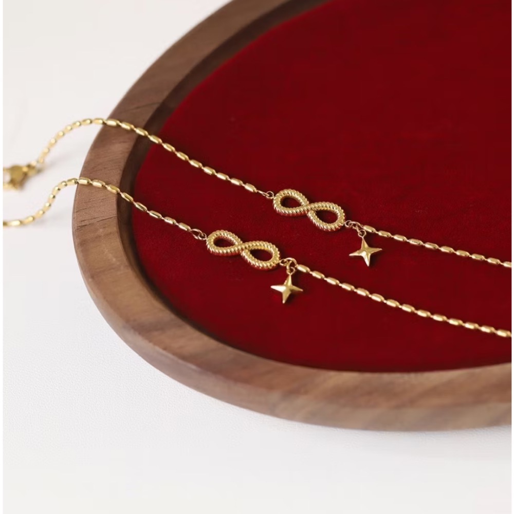 新開幕🔥現貨✨韓系高質感無限幸運手鍊｜星星手鍊｜八字手鍊｜發財手鍊｜316L醫療鋼｜抗敏不褪色｜可洗澡手鍊｜米粒手鍊-細節圖6