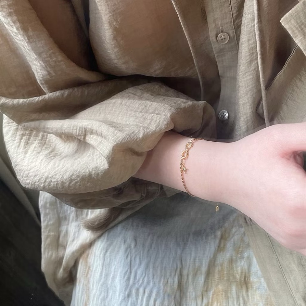 新開幕🔥現貨✨韓系高質感無限幸運手鍊｜星星手鍊｜八字手鍊｜發財手鍊｜316L醫療鋼｜抗敏不褪色｜可洗澡手鍊｜米粒手鍊-細節圖7