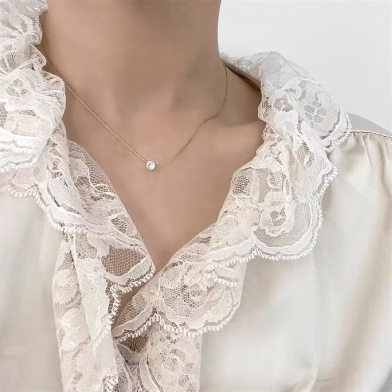 新開幕🔥現貨✨韓系經典單鑽項鍊｜醫療鋼項鍊｜防過敏不褪色｜可戴洗澡｜鈦鋼項鍊｜亮鑽項鍊｜一顆鑽｜百搭飾品-細節圖6