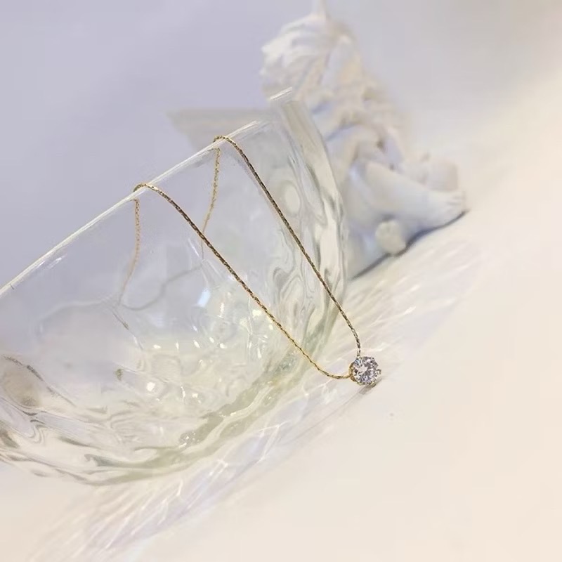 新開幕🔥現貨✨韓系經典單鑽項鍊｜醫療鋼項鍊｜防過敏不褪色｜可戴洗澡｜鈦鋼項鍊｜亮鑽項鍊｜一顆鑽｜百搭飾品-規格圖10