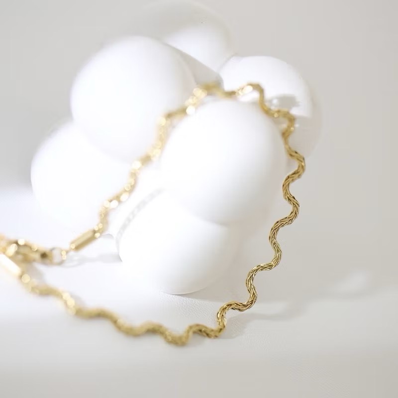 新開幕🔥現貨✨高品質千絲萬縷波浪鈦鋼項鍊｜醫療鋼手鍊｜成套飾品｜頸鍊｜鎖骨鍊｜百搭素鍊｜中性 個性-細節圖11