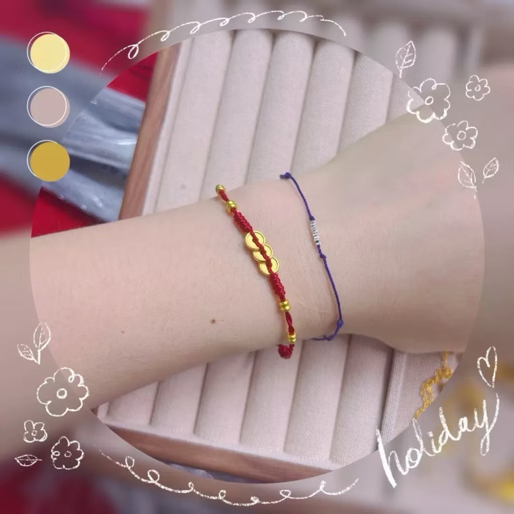 新開幕🔥現貨✨幸運紅繩碎銀手鍊｜銅錢手鍊｜無限手鍊｜文創設計｜日常百搭手鍊-細節圖8