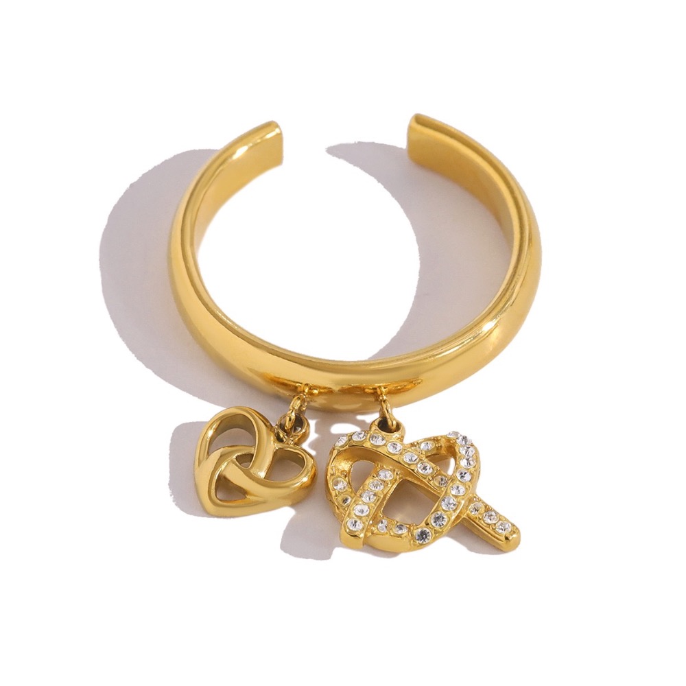 新開幕🔥現貨✨多款垂墜鑲鑽流蘇戒指｜316L醫療鋼｜開口可調｜花朵・珍珠・愛心設計｜氣質百搭指環-規格圖9