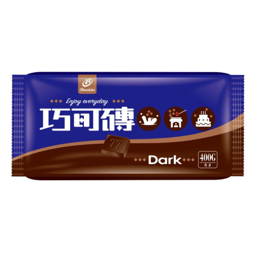 77 巧克力風味磚(黑) 400g【家樂福】