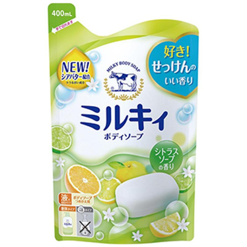 牛乳石鹼精華沐浴乳補充包柚子果香 400ml毫升 x 1PC包【家樂福】