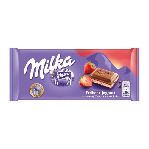 Milka草莓夾心巧克力100g克x 1PC片【家樂福】