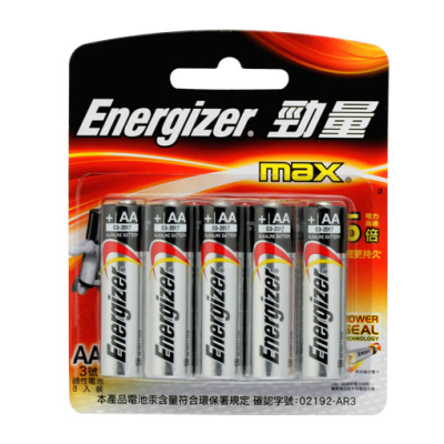 勁量鹼性電池AA 3號 8pcs <8PC個 x 1 x 1Card卡>