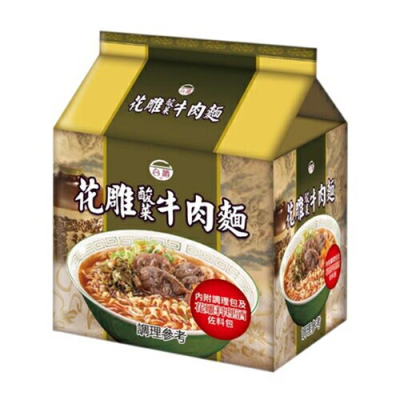 台酒花雕酸菜牛肉麵(包)200g <200g克 x 1 x 3Pack包>