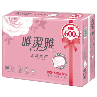 唯潔雅潔淨柔感抽取式衛生紙-150PC <150PC抽 x 1 x 12Box箱>