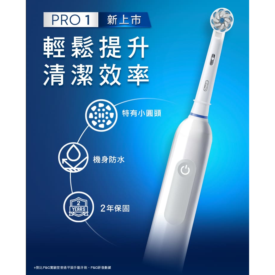 【家樂福】歐樂B PRO 1 3D電動牙刷-白色-細節圖2