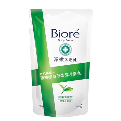 Biore淨嫩沐浴乳清爽型補充包(潔淨綠茶香)700g <700ml毫升 x 1 x 1Bottle瓶>