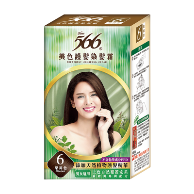 566美色護髮染髮霜110g-6栗褐色 <40g克 x 2 x 1Box盒>