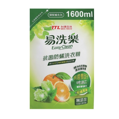 易洗樂抗菌防洗衣精補充包 <1600ml毫升 x 1 x 1Bag包>