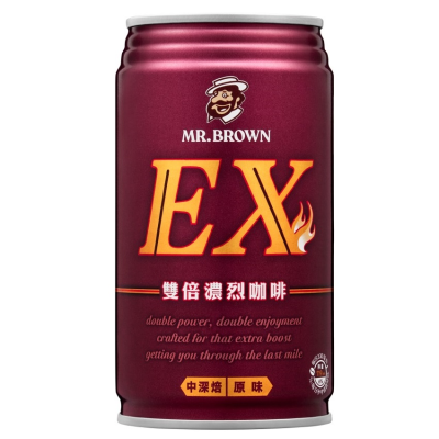 伯朗EX雙倍濃烈咖啡Can330ml <330ml毫升 x 1 x 4BOTTLE瓶>