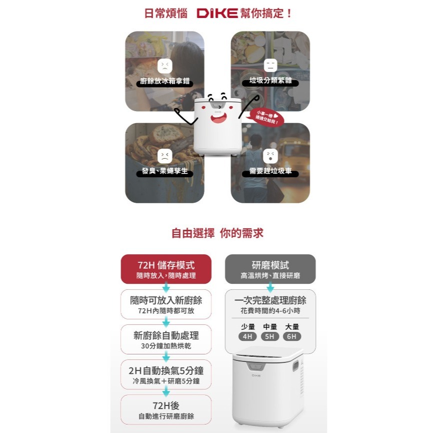 【萬家福】DIKE HKE522 PLUS 儲存廚餘機-細節圖4