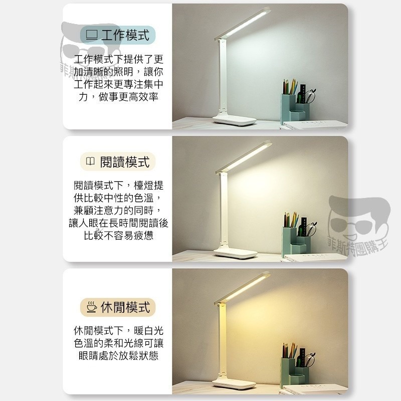 護眼可折疊LED檯燈 學生專用檯燈 護眼檯燈桌燈 觸摸式北歐 學習書桌宿舍led護眼燈-細節圖3