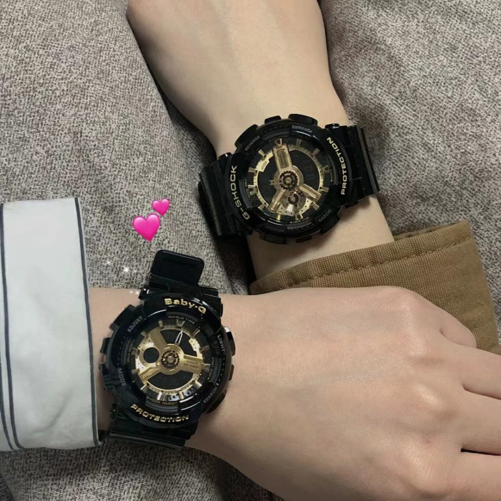 Casio卡西歐手錶女款 BABY-G少女時代同款  黑金配色 BA-110-1A  原單日本機芯，性能穩定，正品1:1-細節圖2