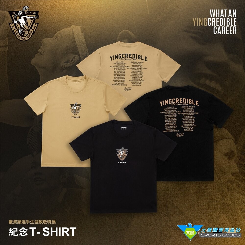 [大鷲體育]VICTOR 勝利 小戴 選手生涯致敬紀念T恤紀念上衣 戴資穎 T-TTY2501 T-TTY2502-細節圖2
