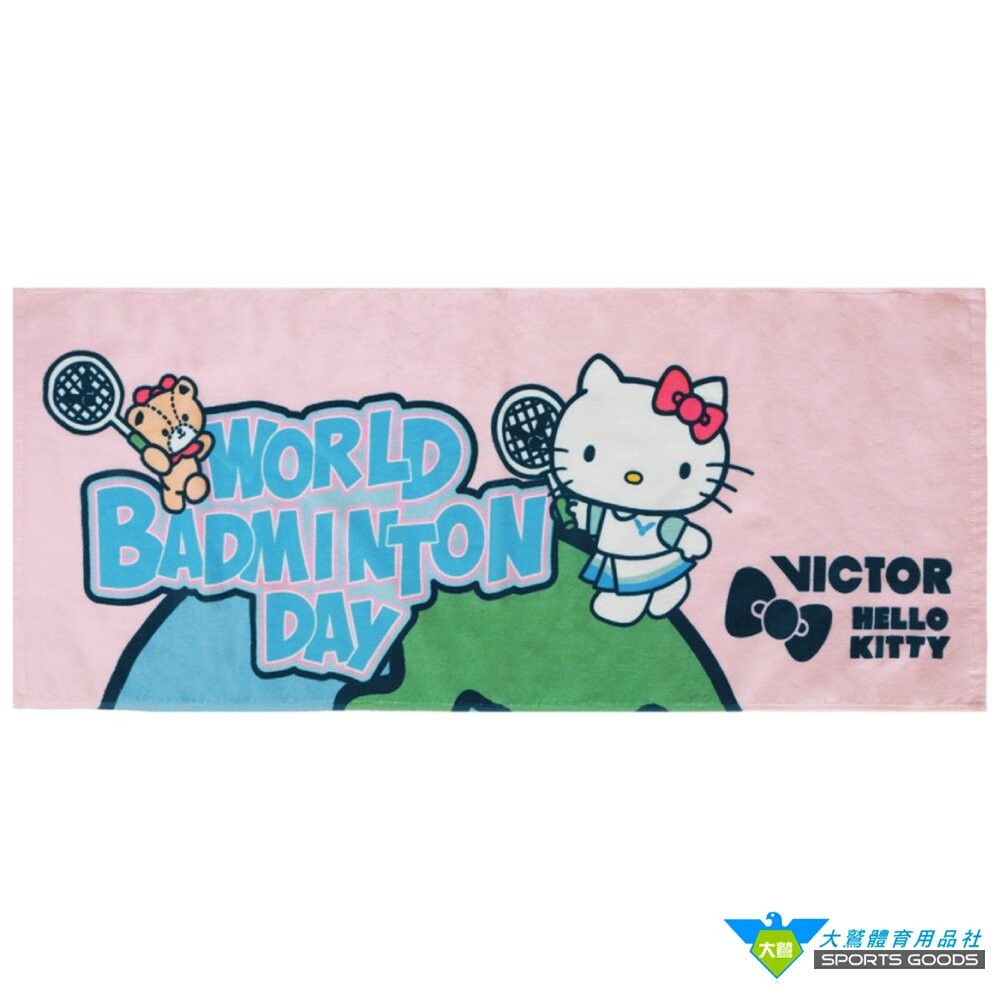 [大鷲體育]勝利 VICTOR x HELLO KITTY 世界羽球日 TW-KT302 聯名運動毛巾-細節圖4