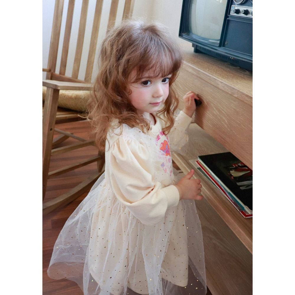 快速出貨【SnowWhite小矮人衣著】🌈韓國童裝金紗兔兔洋裝🌈-細節圖6