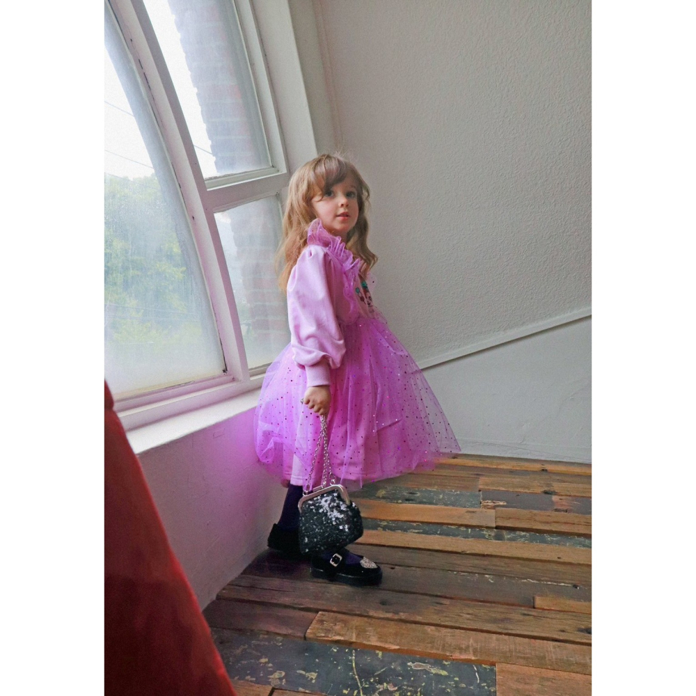 快速出貨【SnowWhite小矮人衣著】🌈韓國童裝金紗兔兔洋裝🌈-細節圖8