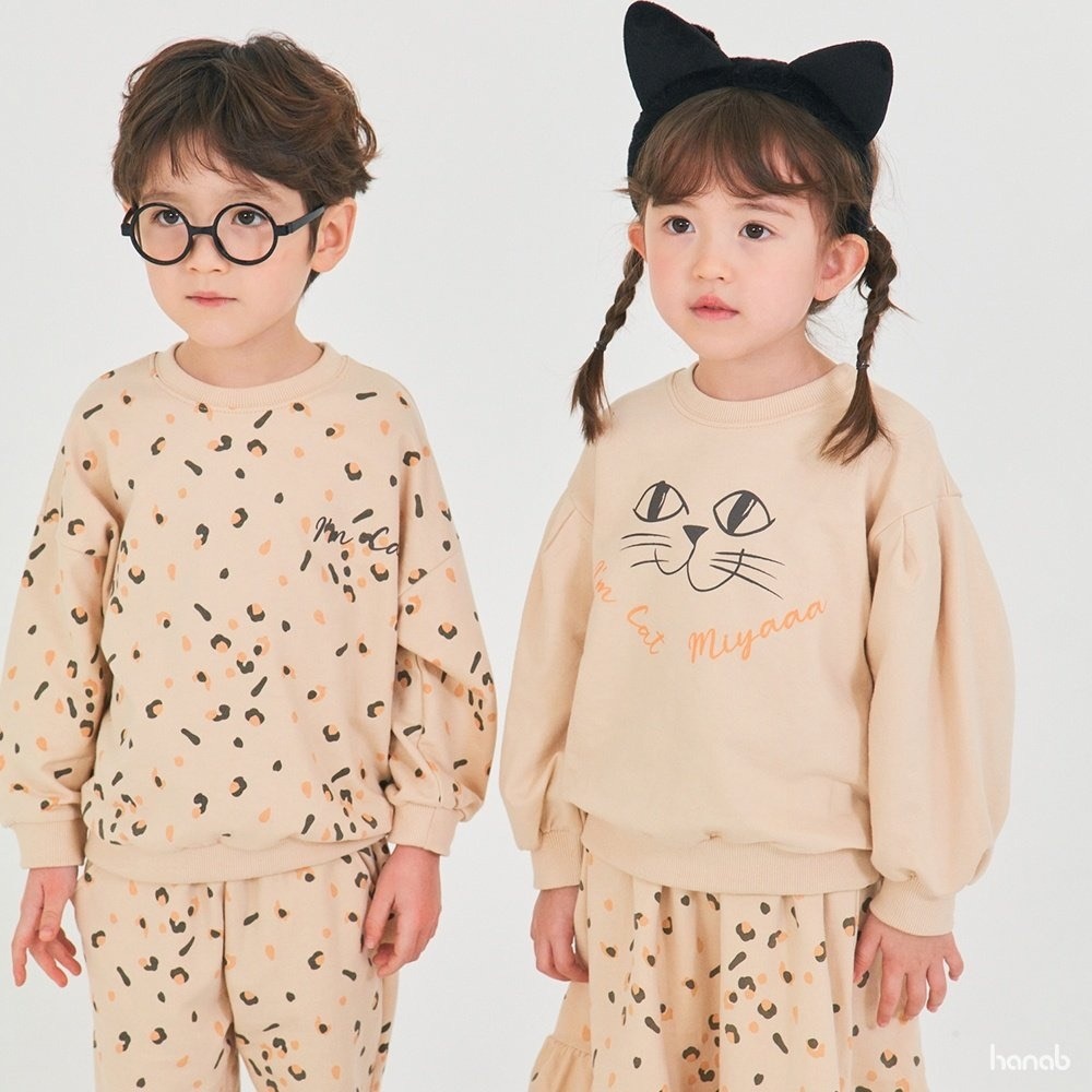 快速出貨💕【Snow White 小矮人衣著】🌈韓國童裝hanab 豹貓手足套裝🌈-細節圖3