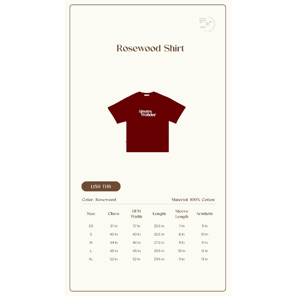 Lingling品牌ALWAYS WONDER｜Rosewood T-shirt-規格圖1