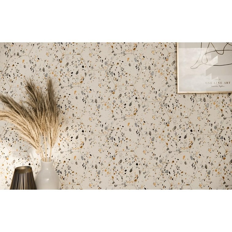 【磁。磚心一意】西班牙進口磚 20*24CM 六角磚 水磨石 玄關 主題牆-細節圖2