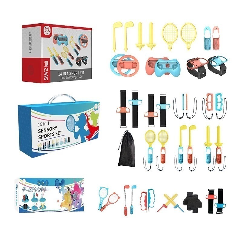 NS Switch / NS2 sports 運動體感套裝 台灣現貨 免運 握把 方向盤 球拍 劍 腿帶 綁腿 運動配件-細節圖2