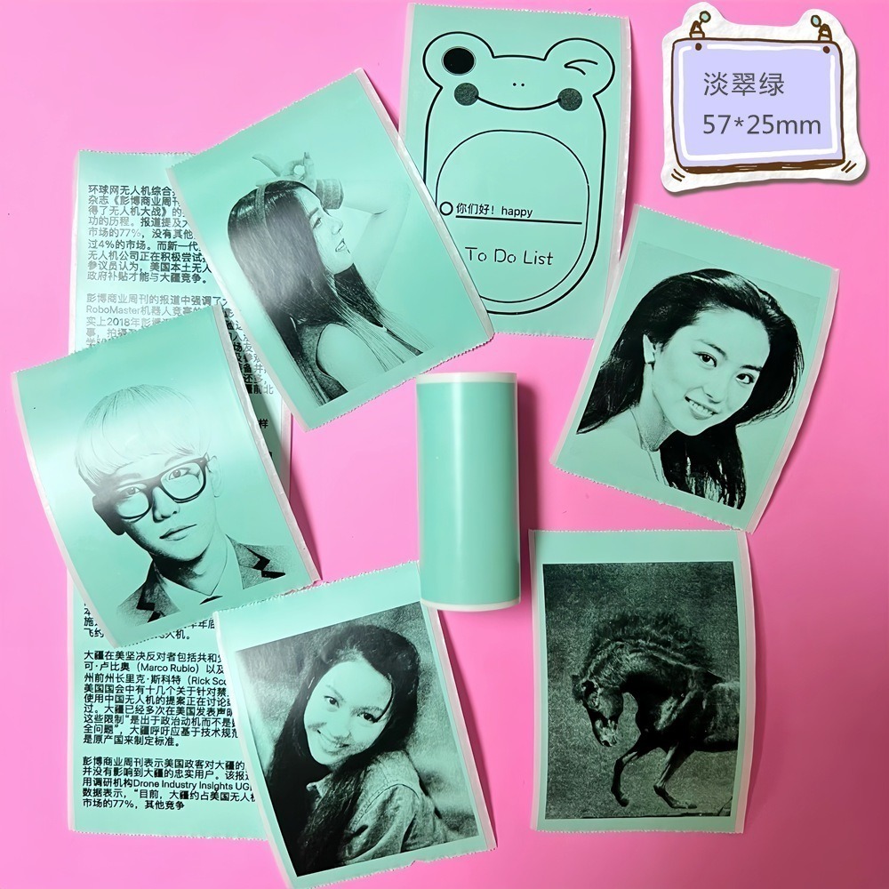 esoonkids 兒童相機紙 拍立得相機 打印紙 相片列印紙 感熱紙 熱感貼紙 彩色貼紙 帶背膠貼紙 57*25-規格圖9