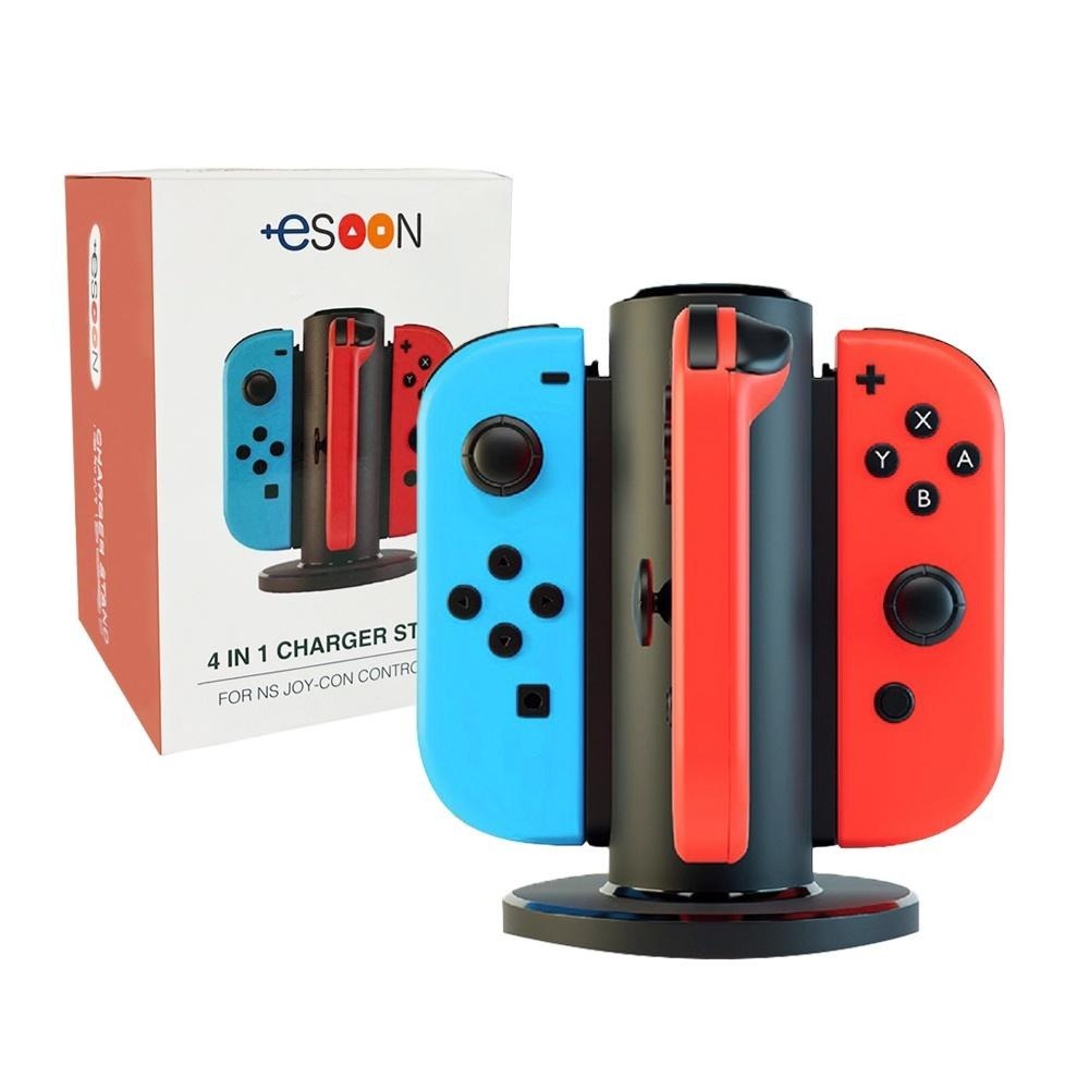 NS switch joycon 手把充電座 現貨【esoon電玩】四入充電 手把 手把充電 充電器 底座 充電座-細節圖2